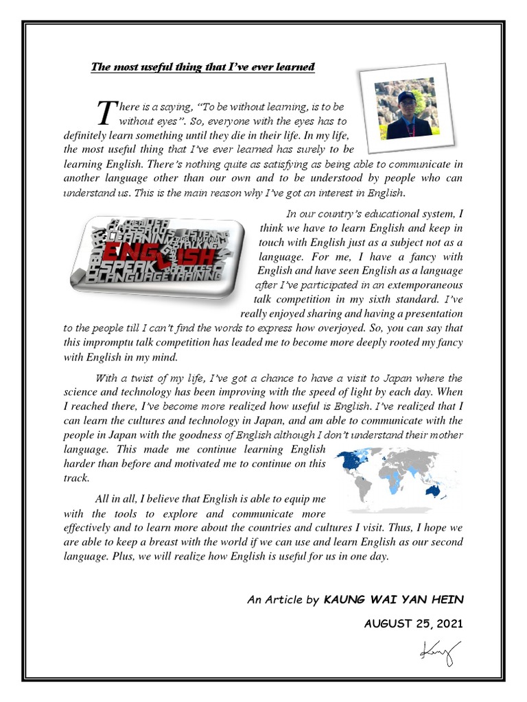 The Value of Learning English | PDF | English Language | Cognition