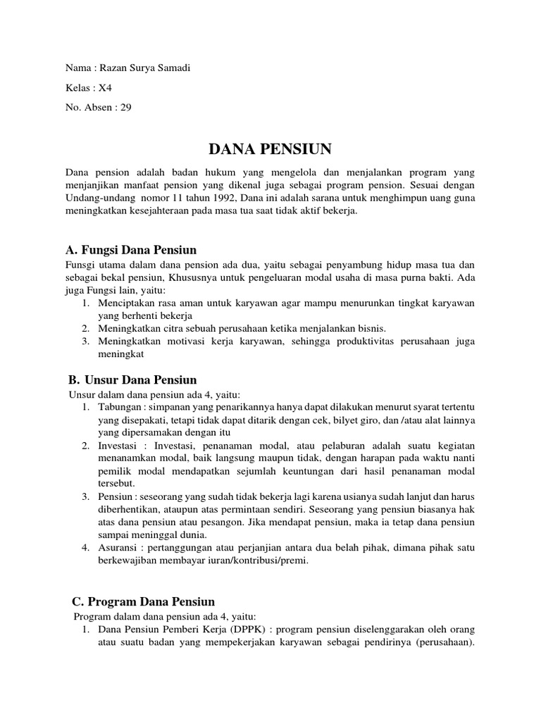 Dana Pensiun Elemen Pdf