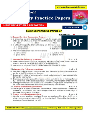 Science 7 Daily Practice Paper, PDF, Mirror
