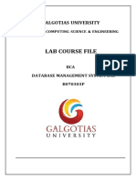 Lab Course File: Galgotias University