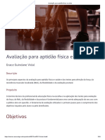 Avaliação para Aptidão Física e Saúde: Objetivos