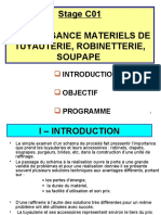 Stage C01 Connaissance Materiels de Tuyauterie, Robinetterie, Soupape