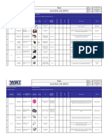 Matriz de EPP - Incremento, de VIGA Carrilera de Polipasto D - 250-FINAL