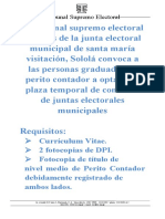 Currículum Vitae. 2 Fotocopias de DPI. Fotocopia de Título de