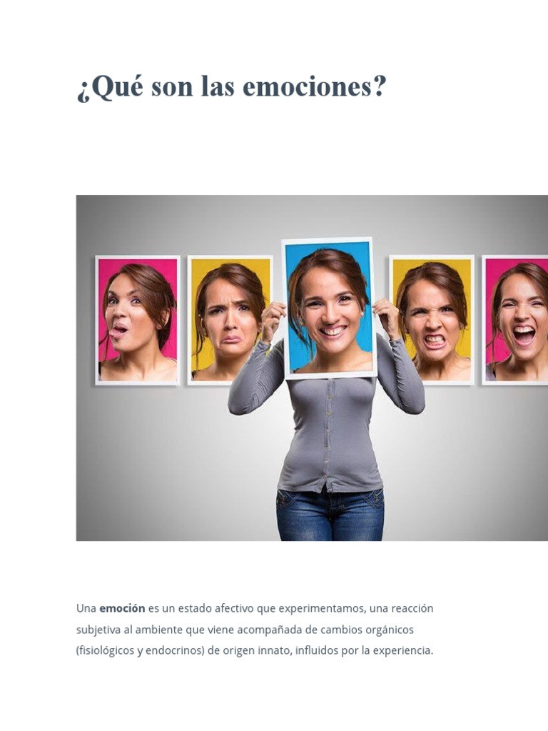 Tipos y funciones de las emociones | PDF | Las emociones | Inteligencia ...