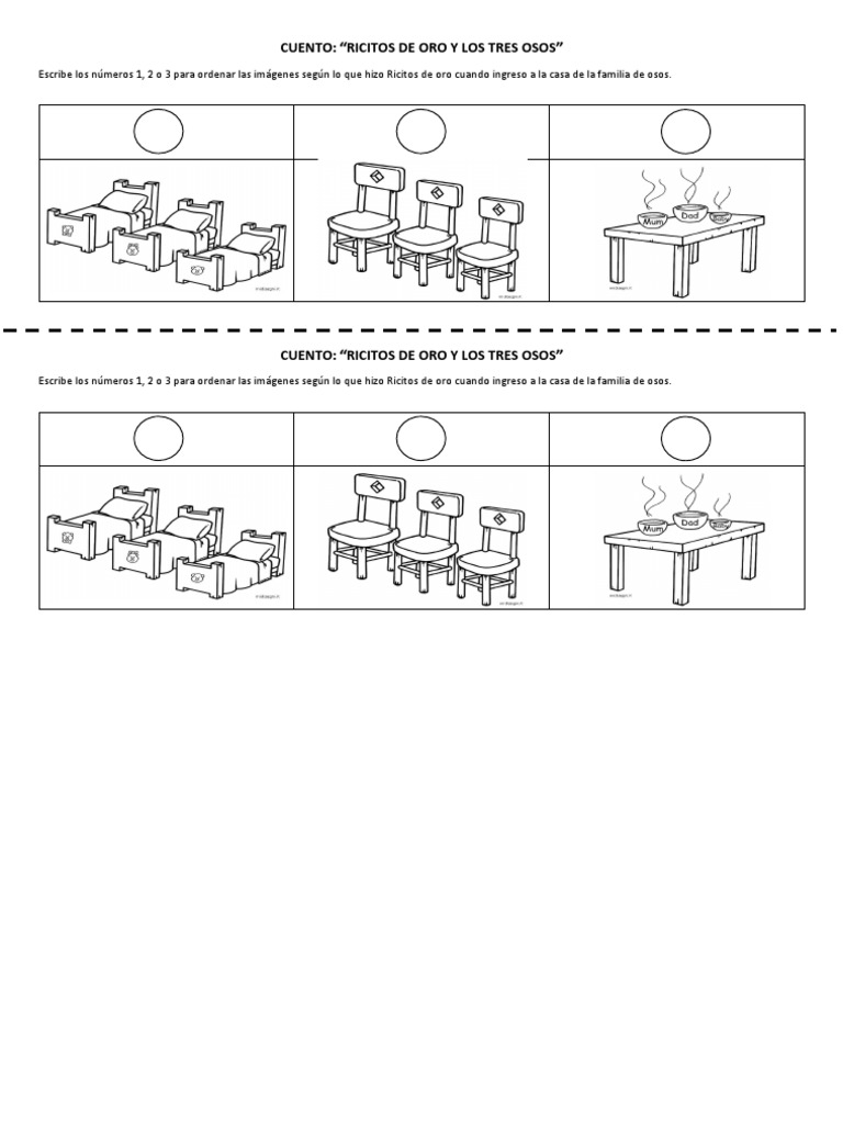 Actividad Cuento Ricitos de Oro | PDF