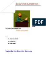 Typewriting Instution Business Plan: Typing Service Executive Summary