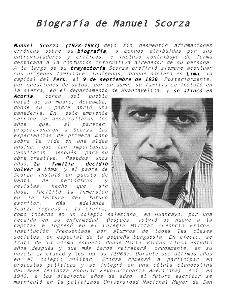 Biografía de Manuel Scorza Torres | PDF