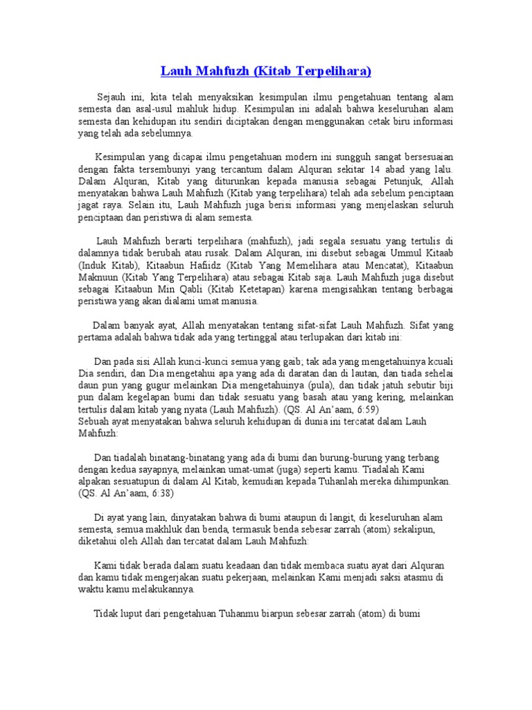 Sambungan Lauh Mahfuzh Pdf