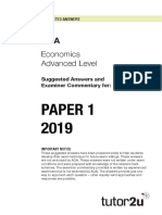 Paper 1 2019: Economics Advanced Level