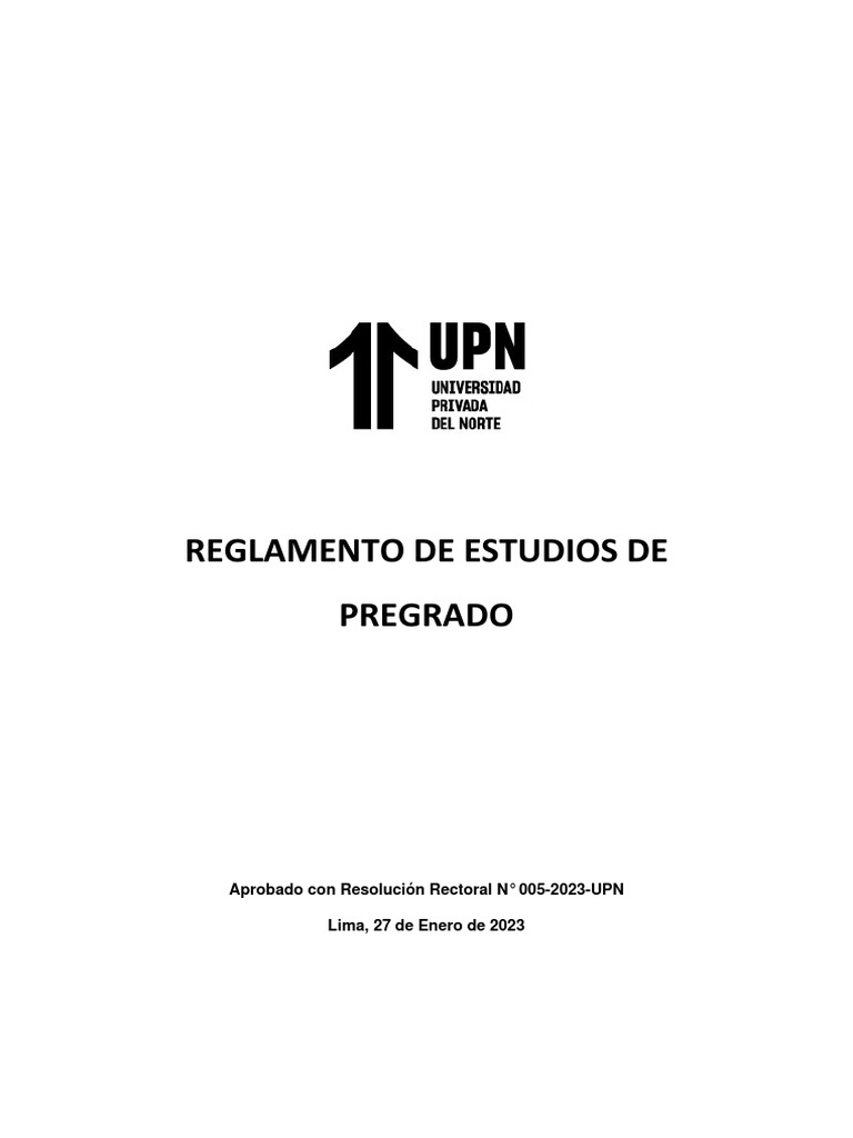 Reglamento de Estudios de Pregrado UPN | PDF | Crédito del curso ...