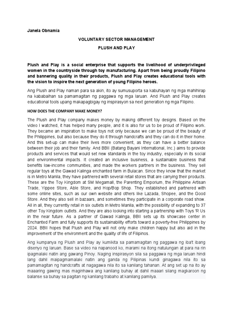 VSM Plush and Play PDF Economies