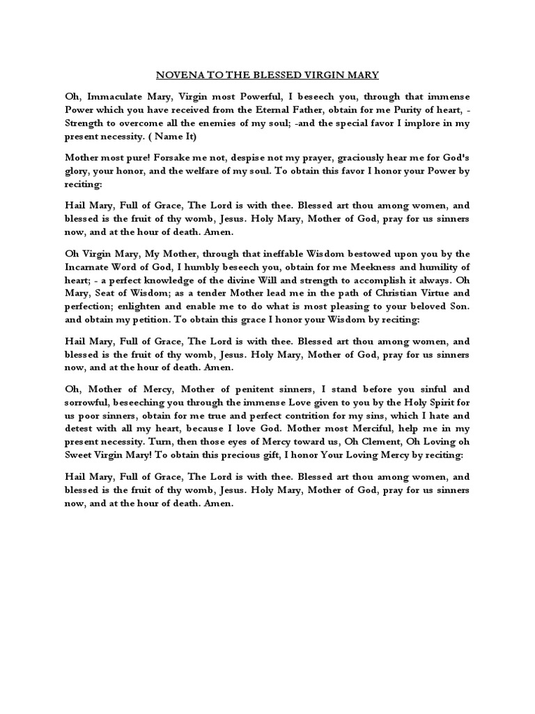 novena prayer for the nativity of the blessed virgin mary