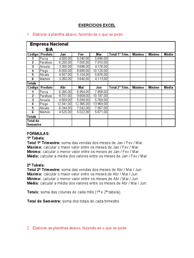 Exercicio1 excel pdf