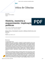 História, Memória e Esquecimento - Implicações Políticas