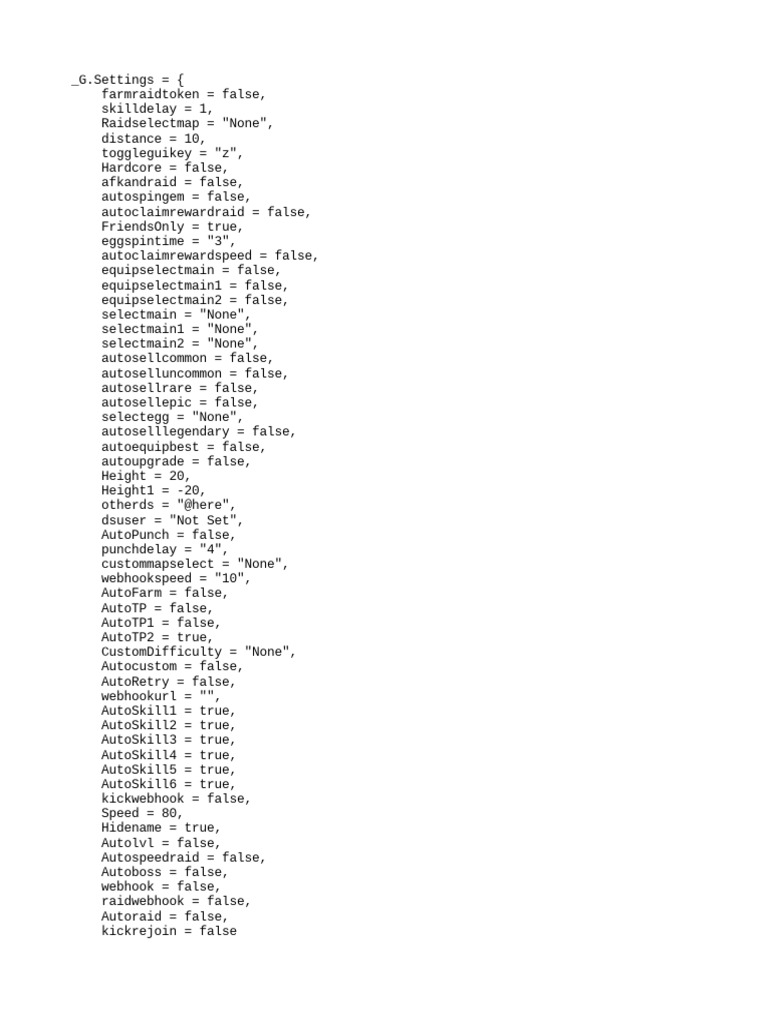 Anime Dimensions Simulator Settings | PDF