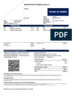 Recibo de Nómina: Transportes Potosinos Sa de CV