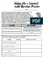 Identifying and Writing Testable Questions