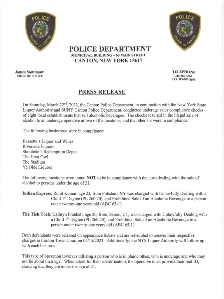Canton Police Department April 24, 2023 PDF