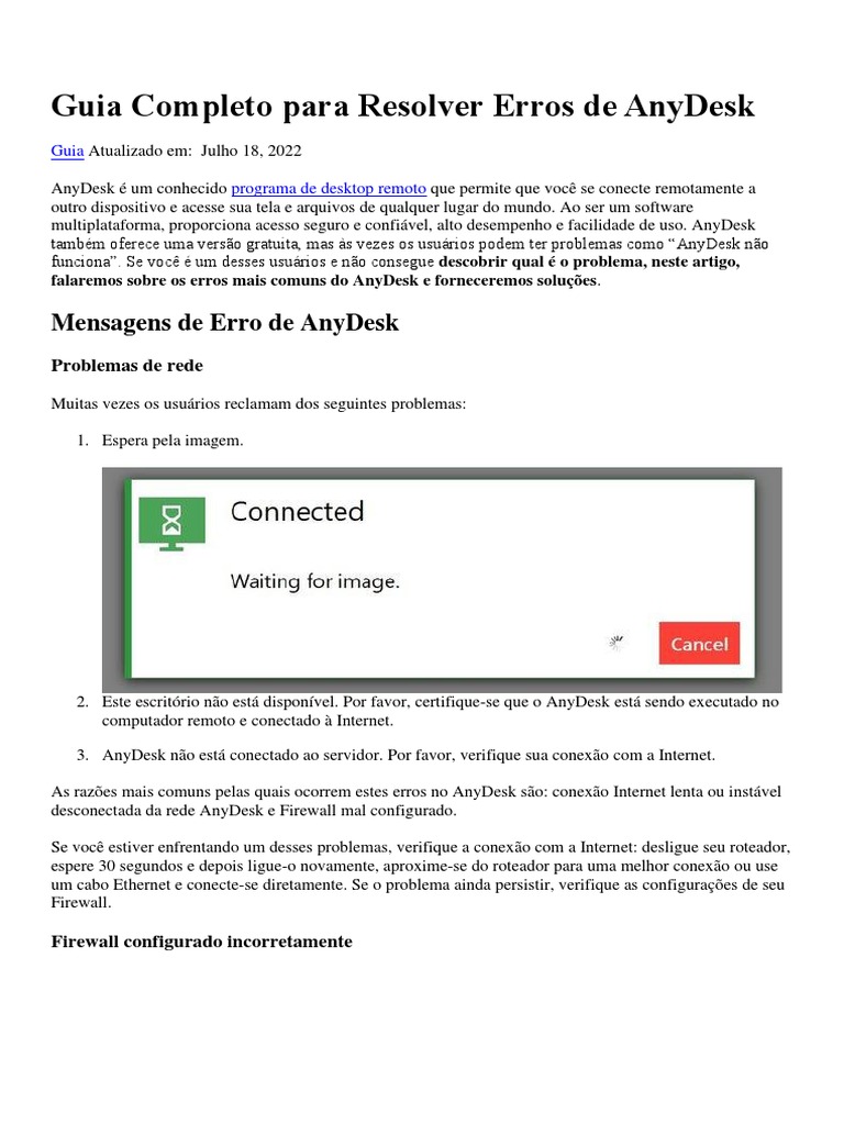 Guia Completo para Resolver Erros de AnyDesk | PDF | Rede de ...