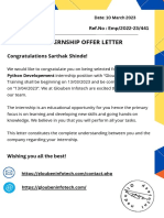 Internship Offer Letter: Congratulations Sarthak Shinde!