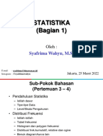 Statistika (Bagian 1) : Syafrima Wahyu, M.Si