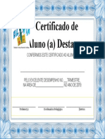 Certificado de Aluno Destaque