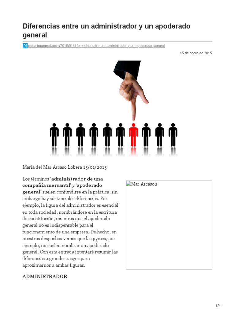 Diferencias Entre Un Administrador y Un Apoderado General | PDF ...