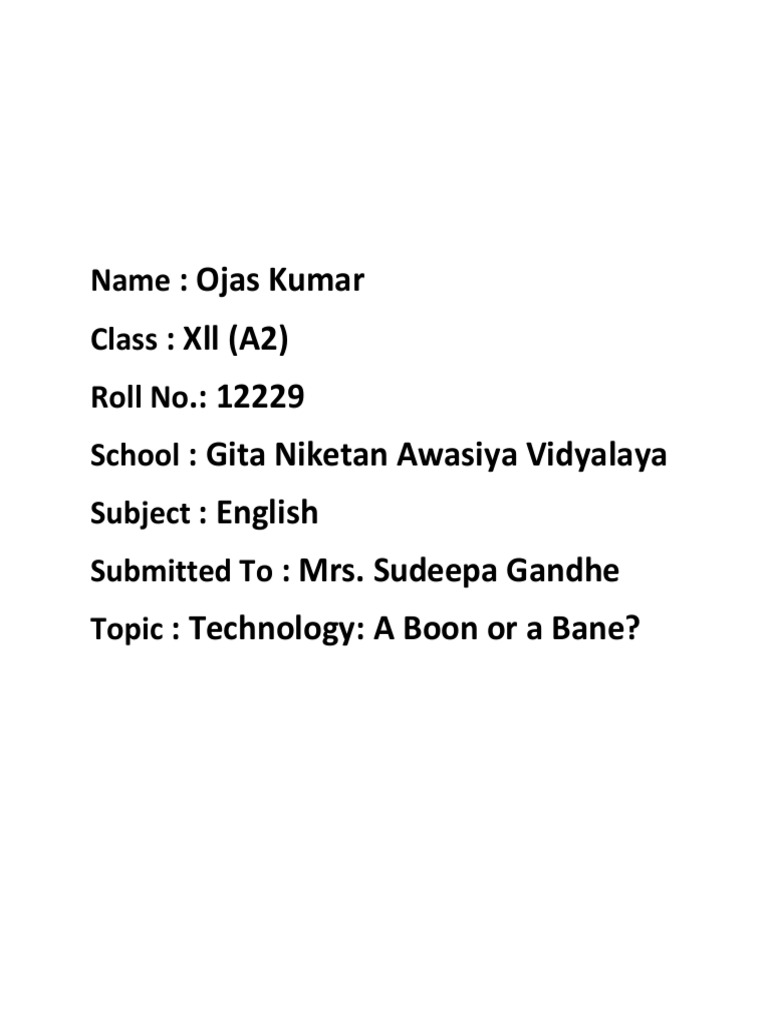 Technology Ojas English PJCT PDF