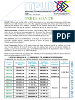 Tarifs Et Offre de Service 2015