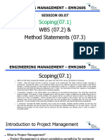 Scoping (07.1) : WBS (07.2) & Method Statements (07.3)