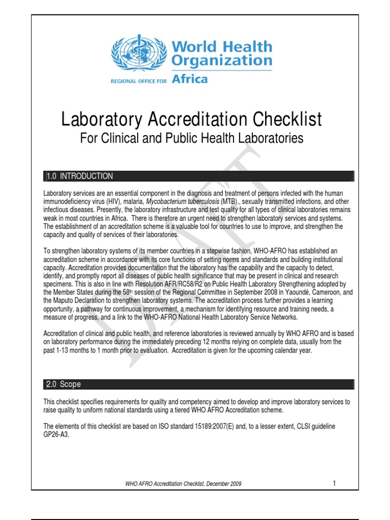 Checklist Kenya Competence (Human Resources) Laboratories