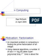 Quantum Computing: Paul Mcguirk 21 April 2005