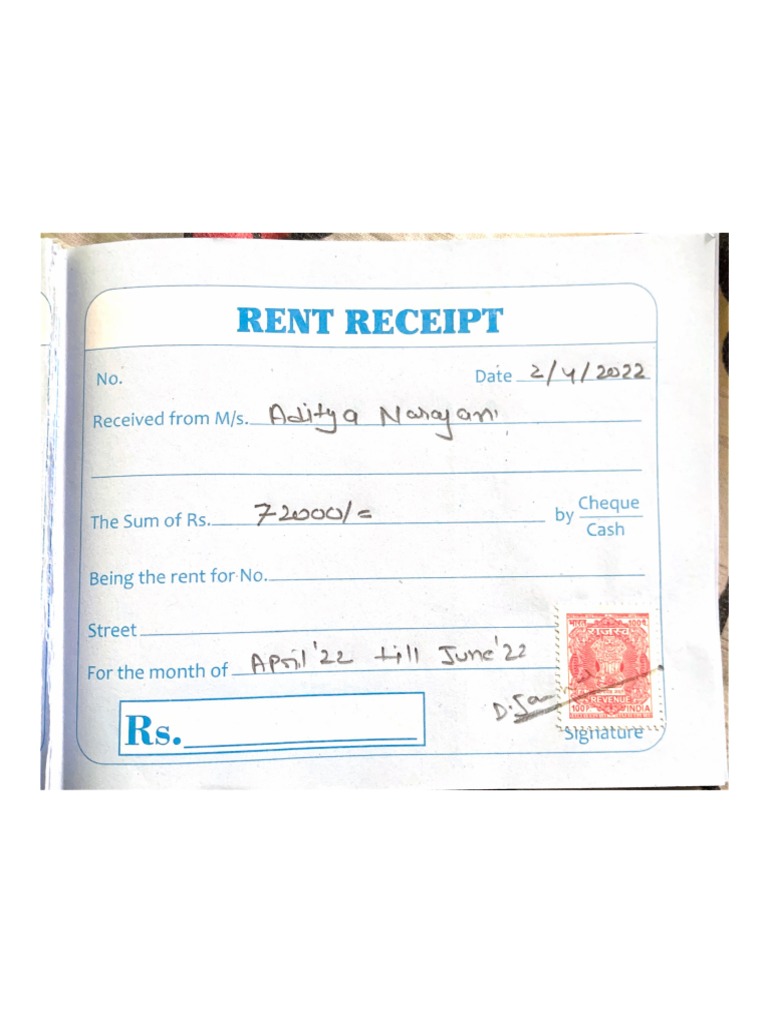 Rent Receipt Final | PDF