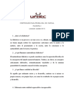 Cuestionario para prueba del 2do. parcial de Filosofía I