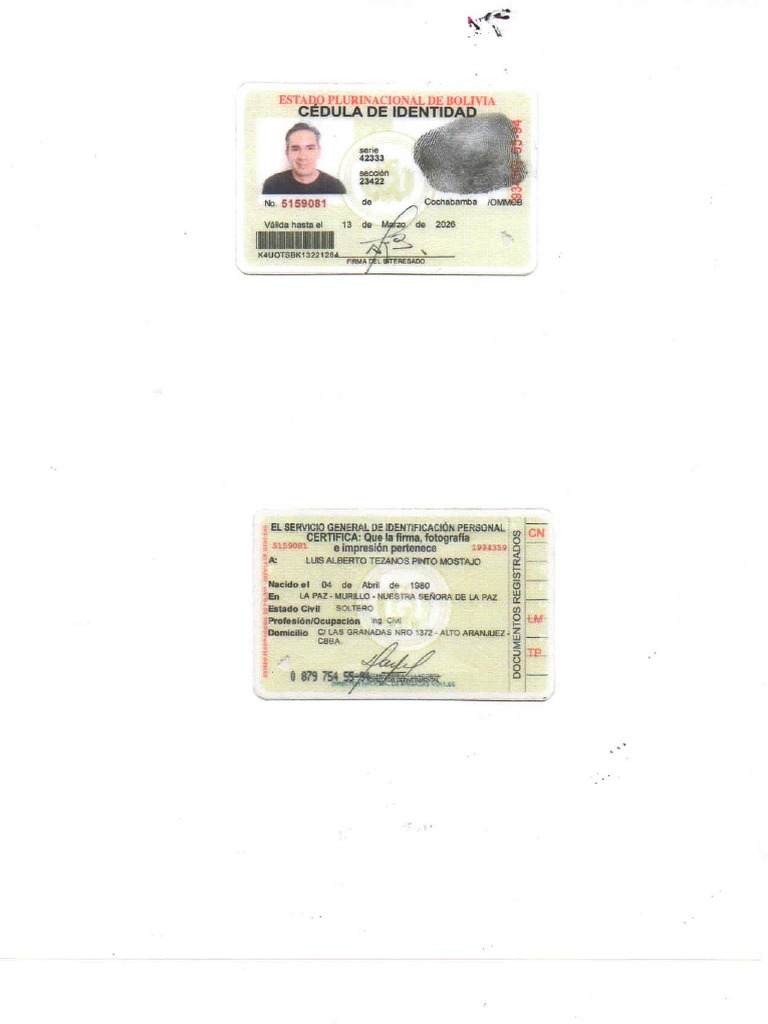 Carnet de Identidad | PDF