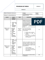 Programa de Tareas (Primer Parcial Matemáticas Financieras II)