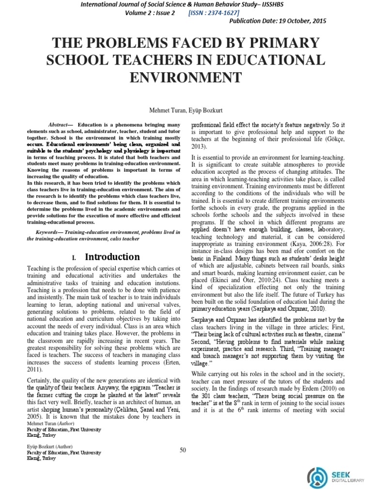 The Problems Faced by Primary School Teachers in e | PDF