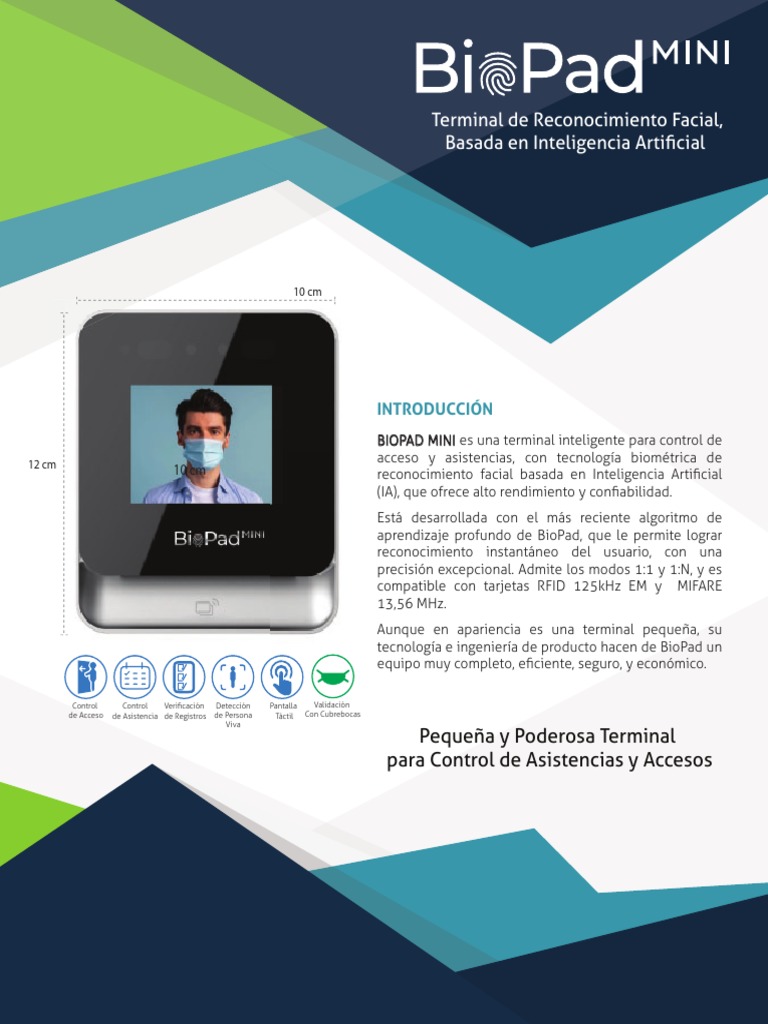 Brochure Biopad Mini | PDF | Biometría | Hardware de la computadora