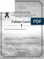 Fabian García: Nota de Duelo