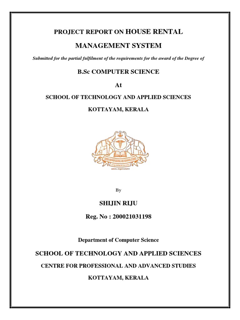 House Rental Management System Project Report On PDF