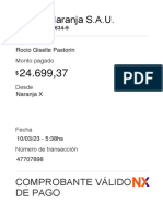 Tarjeta Naranja S.A.U.: Comprobante Válido de Pago