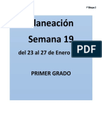 Planeación Semana 19: Del 23 Al 27 de Enero 2023 Primer Grado