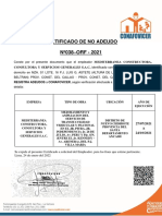 Certificado de No Adeudar 000038 - 20531947291 - Mediterranea Constructora, Consultora y Servicios Generales S.A.C - 2021