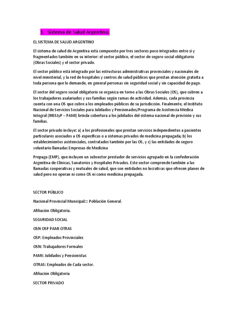 Estructura y Desafíos del Sistema de Salud Argentino | PDF | Hospital ...