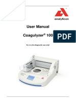 User Manual Coagulyzer 100: For In-Vitro Diagnostic Use Only!