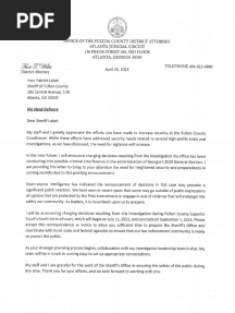 Letter To Fulton County Sheriff 4-24-23