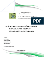 Qué Sucede Con Los Jóvenes Con Discapacidad Después de La Escuela Secundaria