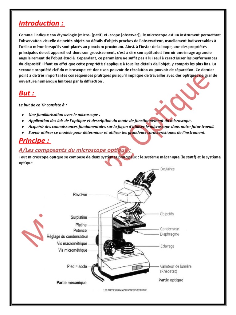 tp_de_microscope_optique (1) | PDF | Objectif photographique | Pouvoir ...