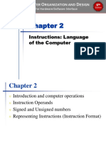 Instructions: Language of The Computer: Omputer Rganization and Esign